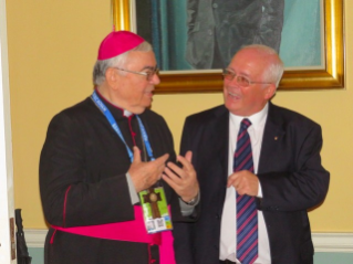 Irish Lieutenant Peter Durnin with Msgr. Giacinto-Boulos Marcuzzo